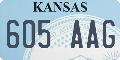 KS license plate 605AAG