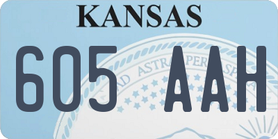 KS license plate 605AAH