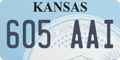 KS license plate 605AAI