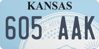 KS license plate 605AAK