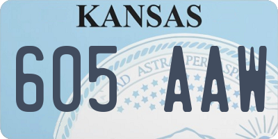 KS license plate 605AAW