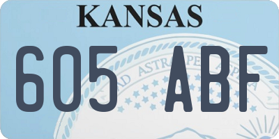 KS license plate 605ABF