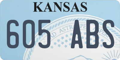 KS license plate 605ABS