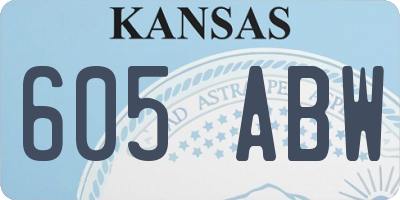 KS license plate 605ABW