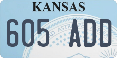KS license plate 605ADD