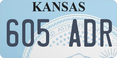 KS license plate 605ADR