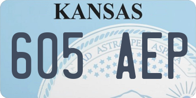 KS license plate 605AEP