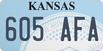 KS license plate 605AFA