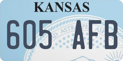KS license plate 605AFB