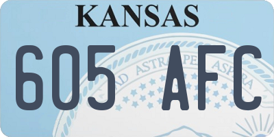 KS license plate 605AFC