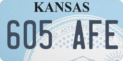 KS license plate 605AFE
