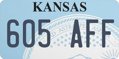 KS license plate 605AFF
