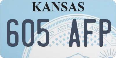 KS license plate 605AFP