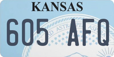 KS license plate 605AFQ