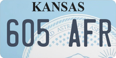 KS license plate 605AFR