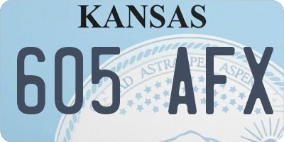 KS license plate 605AFX