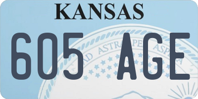 KS license plate 605AGE
