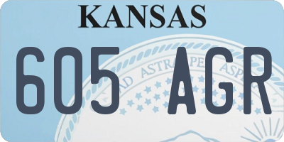 KS license plate 605AGR