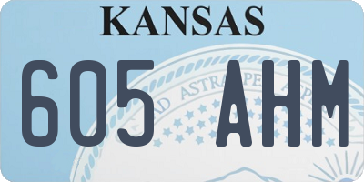 KS license plate 605AHM