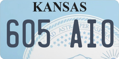 KS license plate 605AIO