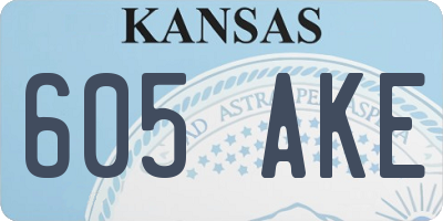 KS license plate 605AKE
