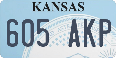 KS license plate 605AKP