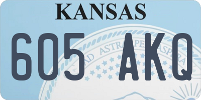 KS license plate 605AKQ