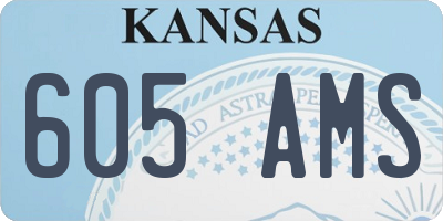 KS license plate 605AMS
