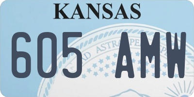 KS license plate 605AMW