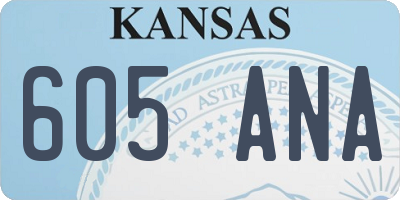 KS license plate 605ANA