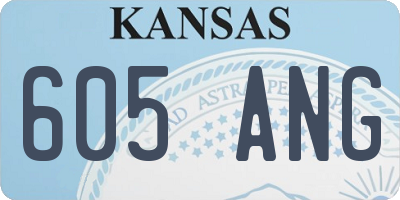 KS license plate 605ANG