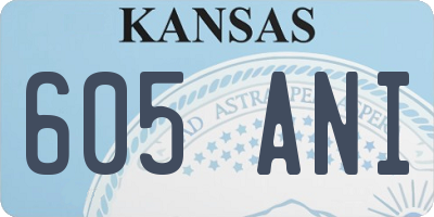KS license plate 605ANI