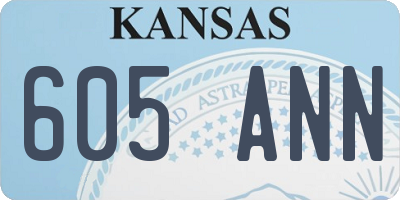 KS license plate 605ANN