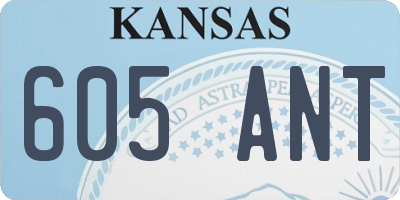 KS license plate 605ANT