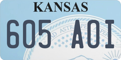 KS license plate 605AOI