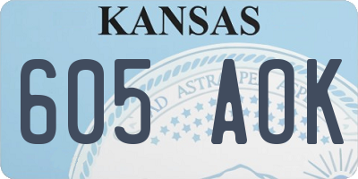 KS license plate 605AOK