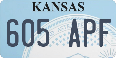 KS license plate 605APF