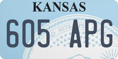 KS license plate 605APG