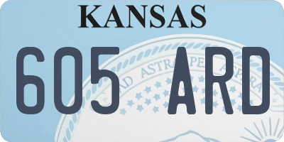 KS license plate 605ARD