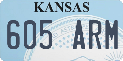 KS license plate 605ARM