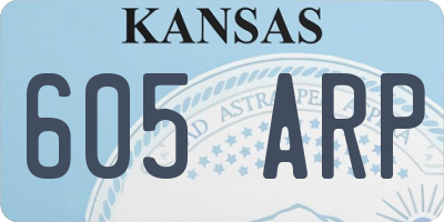 KS license plate 605ARP