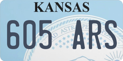 KS license plate 605ARS