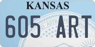 KS license plate 605ART