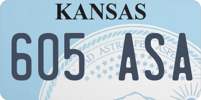 KS license plate 605ASA