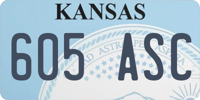 KS license plate 605ASC