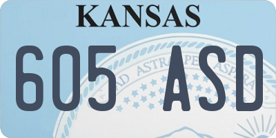 KS license plate 605ASD