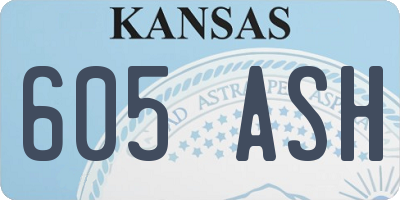 KS license plate 605ASH