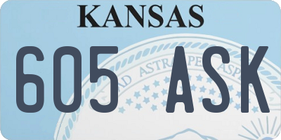 KS license plate 605ASK