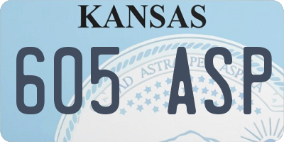 KS license plate 605ASP