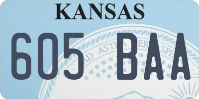 KS license plate 605BAA
